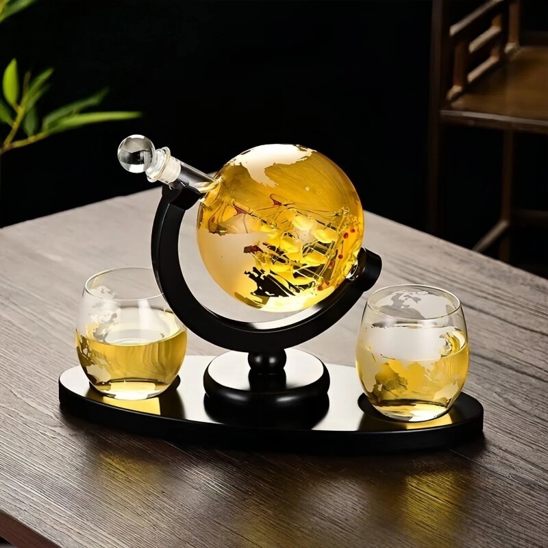 مجموعة إبريق نبيذ زجاجي مزخرف - مراجعة Home Bar Set وسعره